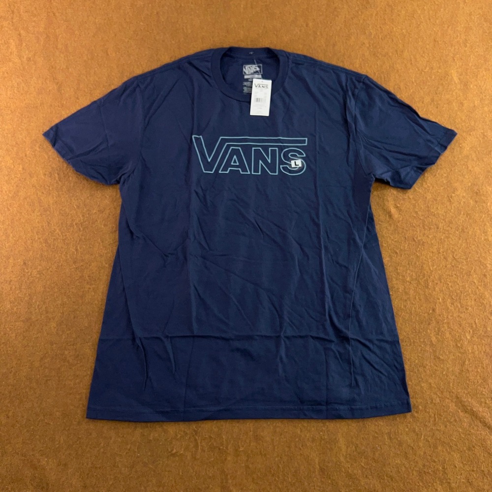 Vans Mens Large Navy Blue Classic Drop V Short Sleeve T-Shirt NWT